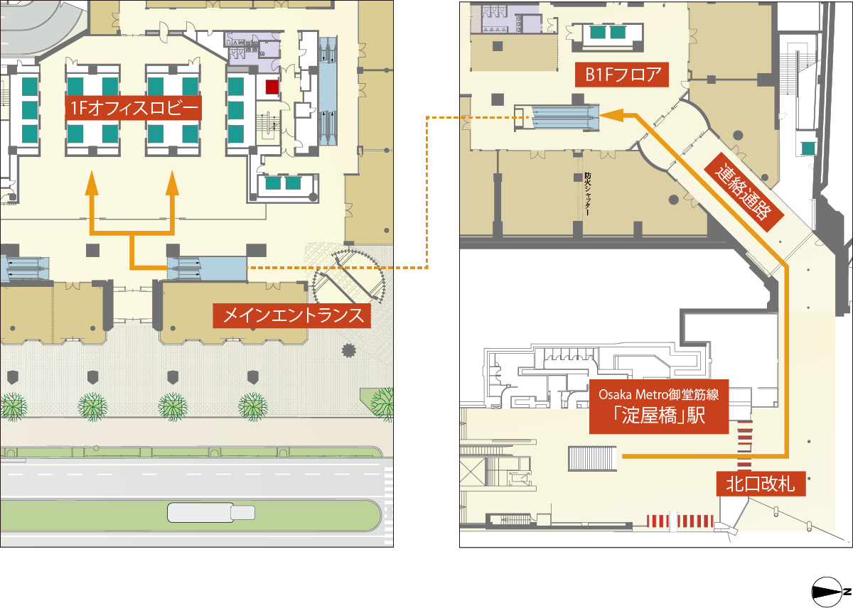 淀屋橋駅地下直結!2路線利用可能な抜群のアクセス立地