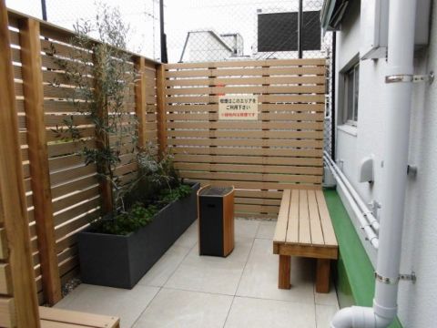 屋上、喫煙コーナー