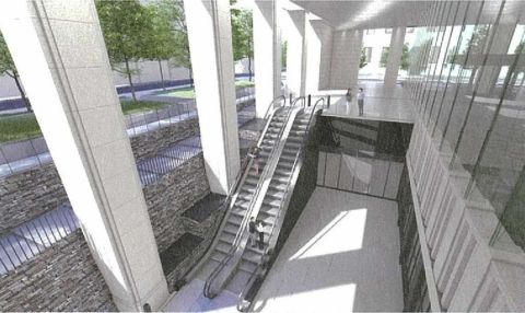 吹き抜け空間とエントランス