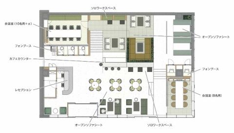 1階、エントランス・ラウンジ・会議室・図面