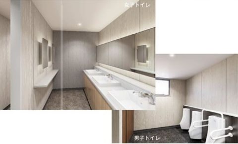 各階、男女別 洗浄付きトイレ