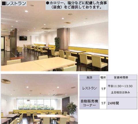 1階、レストラン