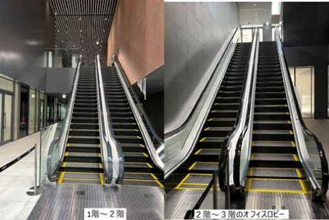 1階、2階、エスカレーター