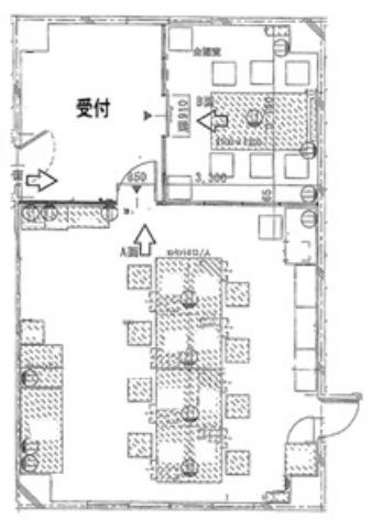 801号室の現状図面 (居抜き】綺麗です